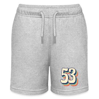 Vintage Retro T-Shirt Nummer 53 Dreiundfünfzig - Stanley/Stella Teenager Bio-Joggingshorts MINI BOLTER - Grau meliert - Vorne