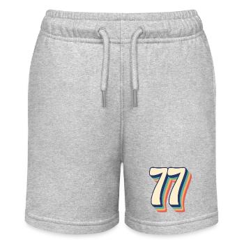 Vintage Retro T-Shirt Nummer 77 Seventy Seven - Stanley/Stella Teenager Bio-Joggingshorts MINI BOLTER - Grau meliert - Vorne
