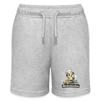 Herdmännchen Erdmännchen am Herd Wortwitz Shirt - Stanley/Stella Teenager Bio-Joggingshorts MINI BOLTER - Grau meliert - Vorne