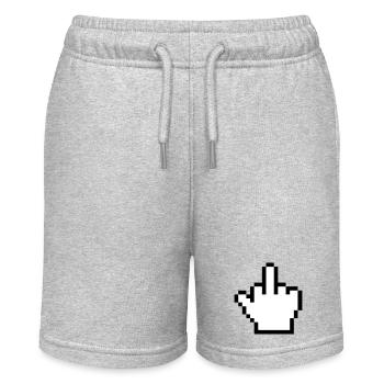Maushand Mittelfinger Mauszeiger - Stanley/Stella Teenager Bio-Joggingshorts MINI BOLTER - Grau meliert - Vorne