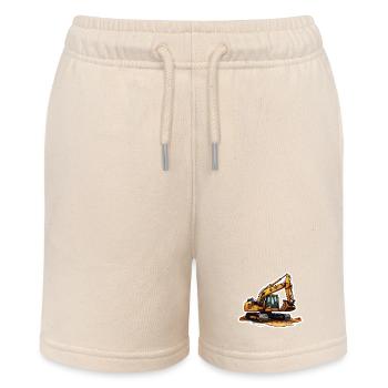Excavator / construction site / machine /digging / shovel - Stanley/Stella MINI BOLTER Organic Teen Jogging Shorts - soft Ecru - Front