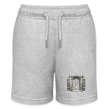 Tür / Eingang / Schloss / Tor / Haustür / Design - Stanley/Stella Teenager Bio-Joggingshorts MINI BOLTER - Grau meliert - Vorne