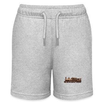 Zug / Lokomotive / Dampflok / Eisenbahn / Lock - Stanley/Stella Teenager Bio-Joggingshorts MINI BOLTER - Grau meliert - Vorne