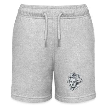 Beethoven Gesicht Büste mit Beethoven Komponist - Stanley/Stella Teenager Bio-Joggingshorts MINI BOLTER - Grau meliert - Vorne