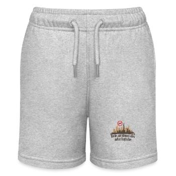 Berlin Skyline ohne Flughafen - Stanley/Stella Teenager Bio-Joggingshorts MINI BOLTER - Grau meliert - Vorne