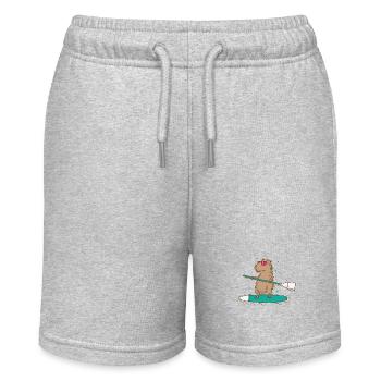 Caviidae Meerschweinchen surft Nagetier - Stanley/Stella Teenager Bio-Joggingshorts MINI BOLTER - Grau meliert - Vorne