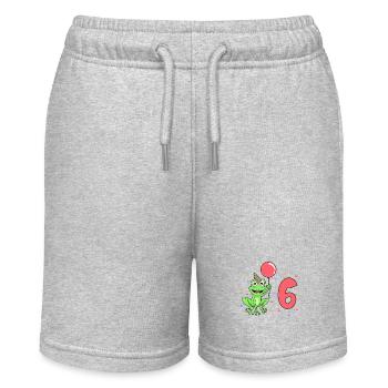 Mit Frosch - Kinder Geburtstag 6 Jahre - Stanley/Stella Teenager Bio-Joggingshorts MINI BOLTER - Grau meliert - Vorne