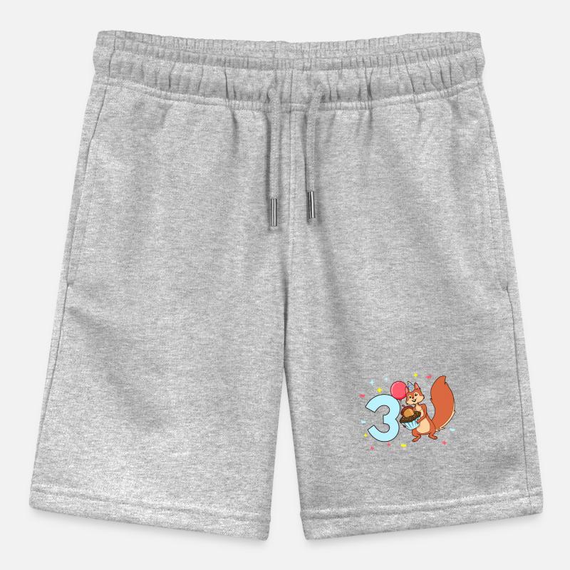Mit Eichhörnchen - Kinder Geburtstag 3 Jahre Stanley/Stella Teenager Bio-Joggingshorts MINI BOLTER