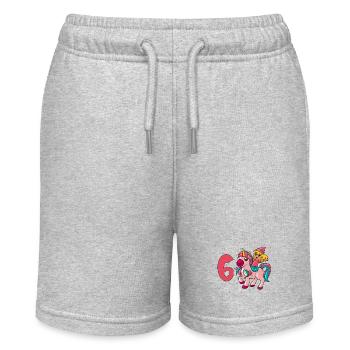 Mit Einhorn - Mädchen Geburtstag 6 Jahre - Stanley/Stella Teenager Bio-Joggingshorts MINI BOLTER - Grau meliert - Vorne