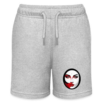 Visage de femme dans un design ovale coloré minimal - Short bio MINI BOLTER Stanley/Stella Ado - gris chiné - Devant