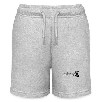Gamer Herzschlag - Stanley/Stella Teenager Bio-Joggingshorts MINI BOLTER - Grau meliert - Vorne