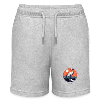 Der Kranich Vogel - Stanley/Stella Teenager Bio-Joggingshorts MINI BOLTER - Grau meliert - Vorne