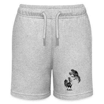 Hahnenkampf Huhn Henne Ei Hahn - Stanley/Stella Teenager Bio-Joggingshorts MINI BOLTER - Grau meliert - Vorne