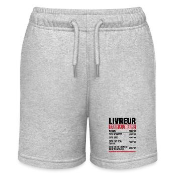 Lieferbote Stundensatz Humor Geschenkidee - Stanley/Stella Teenager Bio-Joggingshorts MINI BOLTER - Grau meliert - Vorne