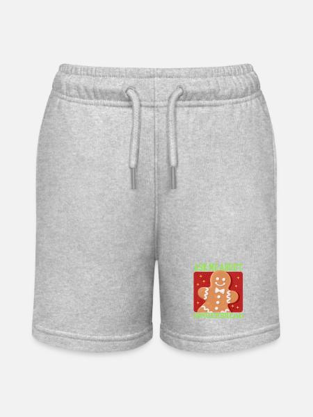 Lebkuchen Lebkuchenmann Lebkuchenmänner Geschenk - Stanley/Stella Teenager Bio-Joggingshorts MINI BOLTER - Grau meliert