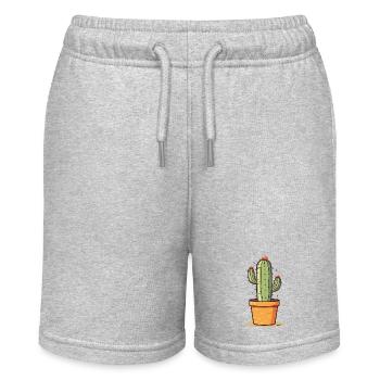 un cactus en fleurs - Short bio MINI BOLTER Stanley/Stella Ado - gris chiné - Devant