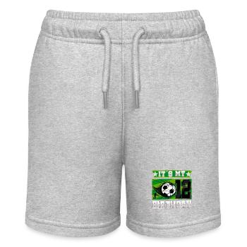 12th birthday Boy Soccer 12 Years Old Gifts - Stanley/Stella Teenager Bio-Joggingshorts MINI BOLTER - Grau meliert - Vorne