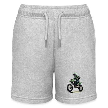 Motocross und Dirt bike - Stanley/Stella Teenager Bio-Joggingshorts MINI BOLTER - Grau meliert - Vorne