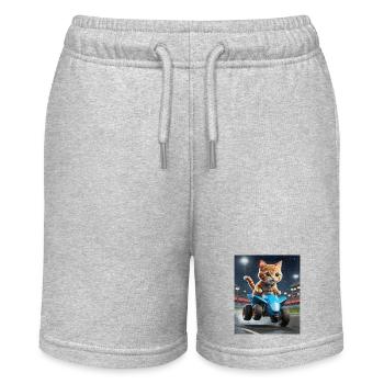 Speedy Whiskers - Racing Trolley on ATV Speedy - Stanley/Stella MINI BOLTER Organic Teen Jogging Shorts - heather grey - Front