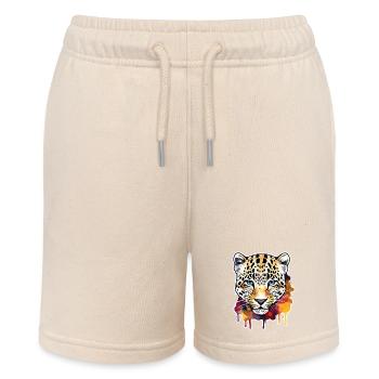 Leopard / Gepard / Tier / Animal Print / Muster - Stanley/Stella Teenager Bio-Joggingshorts MINI BOLTER - Natur - Vorne