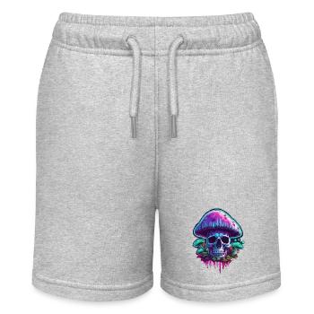 Pilz / Mushroom / Wiese / Wald / Goa / Psy - Stanley/Stella Teenager Bio-Joggingshorts MINI BOLTER - Grau meliert - Vorne