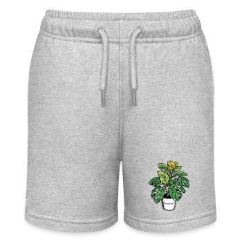 Zimmerpflanze / Topfpflanze / Dekoration / Topf - Stanley/Stella Teenager Bio-Joggingshorts MINI BOLTER - Grau meliert - Vorne