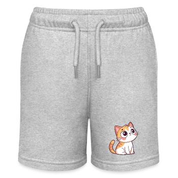 Neugieriges Kätzchen - Stanley/Stella Teenager Bio-Joggingshorts MINI BOLTER - Grau meliert - Vorne
