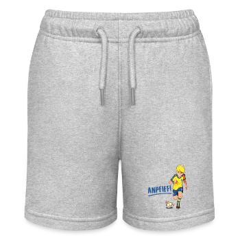 Teufelskicker Anpfiff lettering and Moritz - Stanley/Stella MINI BOLTER Organic Teen Jogging Shorts - heather grey - Front