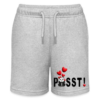 Panda Liebe Passt mit vielen süßen Herzen. - Stanley/Stella Teenager Bio-Joggingshorts MINI BOLTER - Grau meliert - Vorne