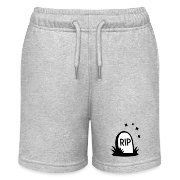 RIP Halloween Tombstone Silhouette - Stanley/Stella MINI BOLTER Organic Teen Jogging Shorts - heather grey - Front