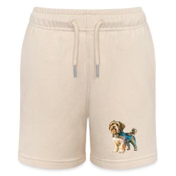 Shih Tzu - Cooles Low-Poly-Logo - Stanley/Stella Teenager Bio-Joggingshorts MINI BOLTER - Natur - Vorne