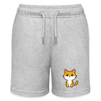 Kawaii Orange Kitten Cartoon - Stanley/Stella MINI BOLTER Organic Teen Jogging Shorts - heather grey - Front
