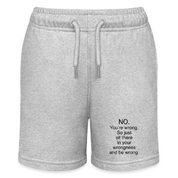 Wrong quote - Stanley/Stella MINI BOLTER Organic Teen Jogging Shorts - heather grey - Front