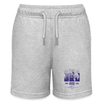 Diskusfisch Buntbarsch Aquarium Fischhalter - Stanley/Stella Teenager Bio-Joggingshorts MINI BOLTER - Grau meliert - Vorne