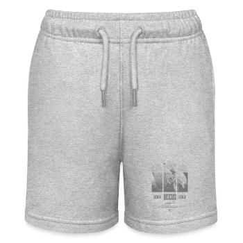 Diskusfisch Buntbarsch Aquarium Fischhalter - Stanley/Stella Teenager Bio-Joggingshorts MINI BOLTER - Grau meliert - Vorne