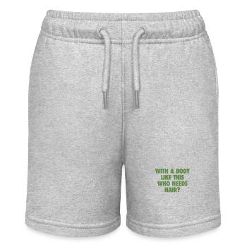 Mit einem Körper wie diesem, der Haare braucht Glatze Mann - Stanley/Stella Teenager Bio-Joggingshorts MINI BOLTER - Grau meliert - Vorne