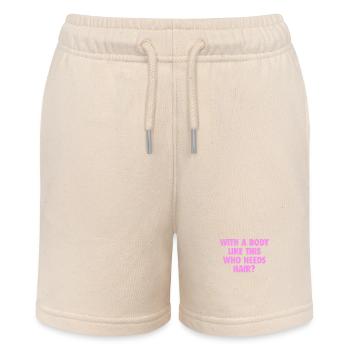 Mit einem Körper wie diesem, der Haare braucht Glatze Mann - Stanley/Stella Teenager Bio-Joggingshorts MINI BOLTER - Natur - Vorne