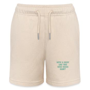 Mit einem Körper wie diesem, der Haare braucht Glatze Mann - Stanley/Stella Teenager Bio-Joggingshorts MINI BOLTER - Natur - Vorne
