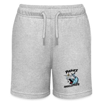 Papa's Angelexperte - Angeln mit Papa - Stanley/Stella Teenager Bio-Joggingshorts MINI BOLTER - Grau meliert - Vorne