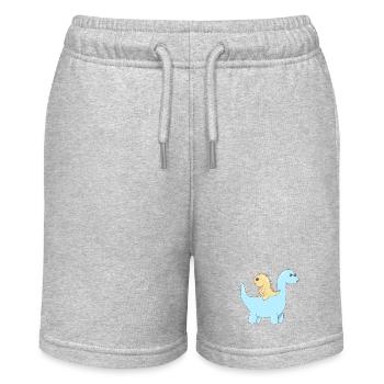 Cute dinosaur couple - Stanley/Stella MINI BOLTER Organic Teen Jogging Shorts - heather grey - Front