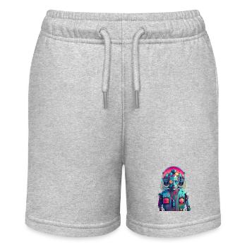 Mensch Roboter - Stanley/Stella Teenager Bio-Joggingshorts MINI BOLTER - Grau meliert - Vorne