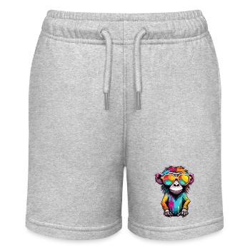 Monkey / Animal / Zoo / Babian / Wild / Comic - Stanley/Stella MINI BOLTER Organic Teen Jogging Shorts - heather grey - Front