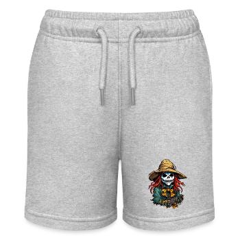 Vogelscheuche / Erntehelfer / Maisfeld / Feld - Stanley/Stella Teenager Bio-Joggingshorts MINI BOLTER - Grau meliert - Vorne
