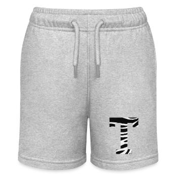 Lettre t zèbre - Short bio MINI BOLTER Stanley/Stella Ado - gris chiné - Devant