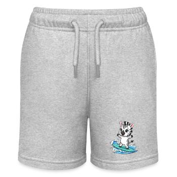 mignon zèbre surfeur dessin animé surf été - Short bio MINI BOLTER Stanley/Stella Ado - gris chiné - Devant