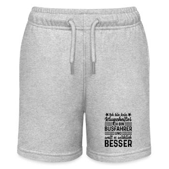 Busfahrer lustiger Spruch bin kein Klugscheißer - Stanley/Stella Teenager Bio-Joggingshorts MINI BOLTER - Grau meliert - Vorne