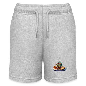 TEE-ZEIT - Stanley/Stella Teenager Bio-Joggingshorts MINI BOLTER - Grau meliert - Vorne