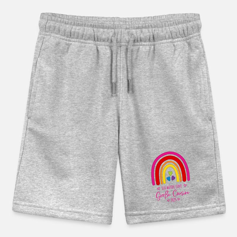 Boho Regenbogen Ich werde eine große Cousine 2025 Stanley/Stella Teenager Bio-Joggingshorts MINI BOLTER