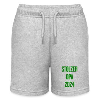 Stolzer Opa 2024 – Perfekt für frischgebackene Opa - Stanley/Stella Teenager Bio-Joggingshorts MINI BOLTER - Grau meliert - Vorne