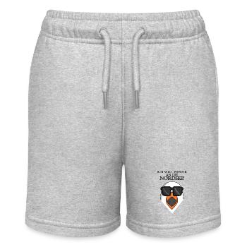 Nordsee Plattdeutsch Spruch Moin Möwe - Stanley/Stella Teenager Bio-Joggingshorts MINI BOLTER - Grau meliert - Vorne